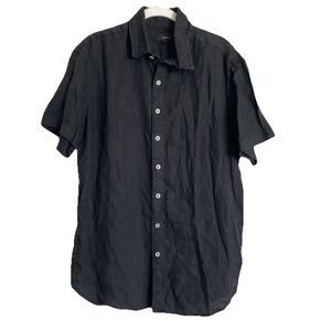 Quince 100% Linen Button Up Shirt MEDIUM Men’s Black Classic